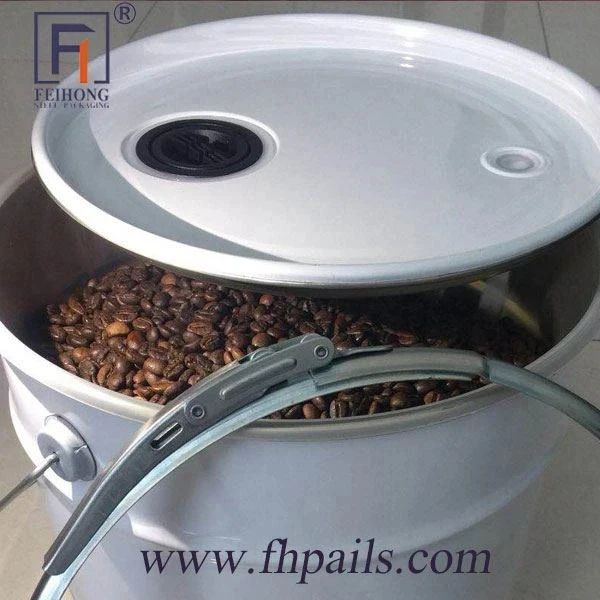 25L Metal Bucket With Lid For Roasted Coffee Bean